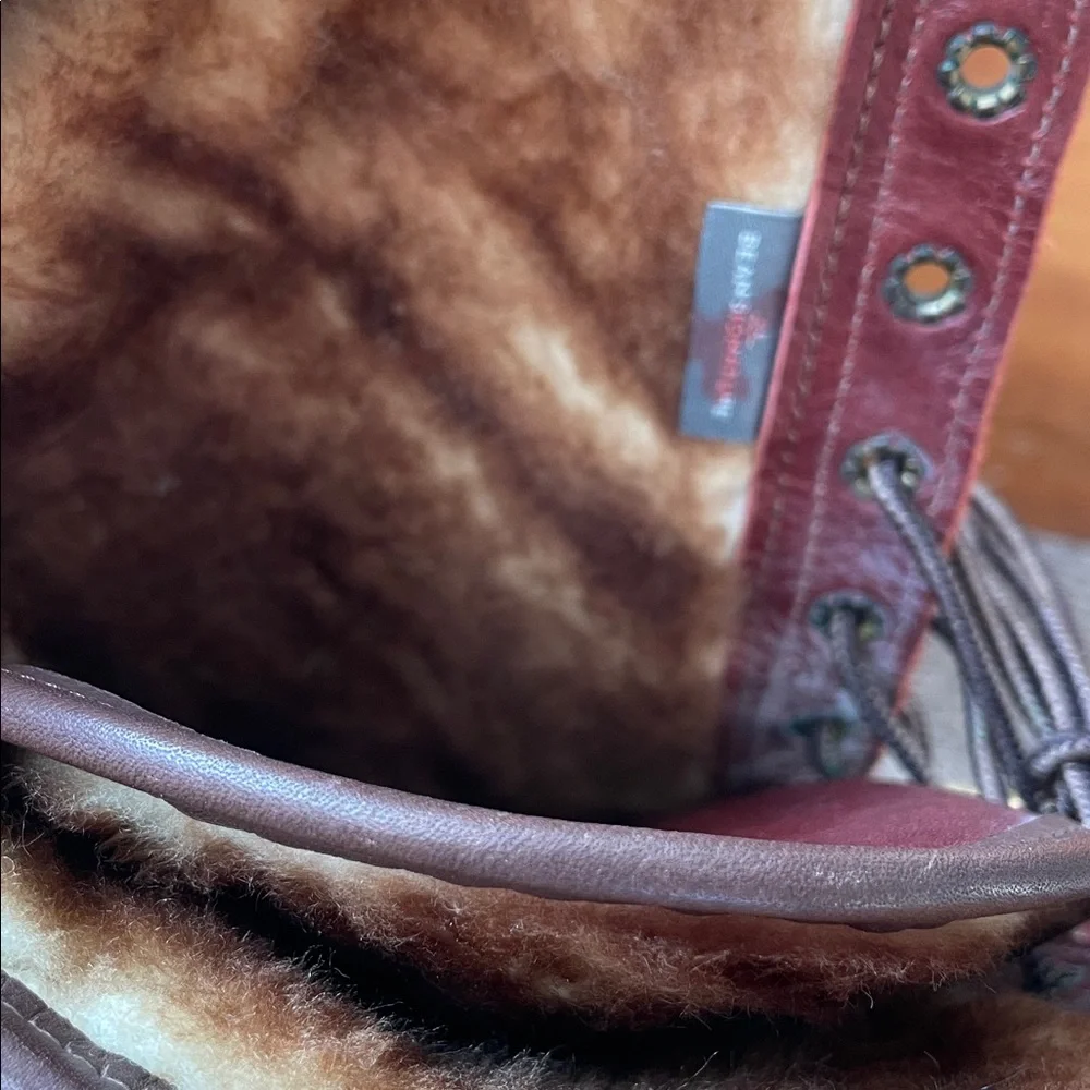 LL Bean rare 16” shearling lined boots cranberry - Picture 5 of 9